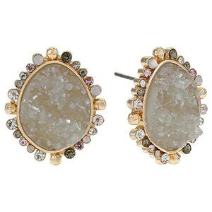 Front Row Druzy Stud Earrings 58757 Multi/Gold One Size